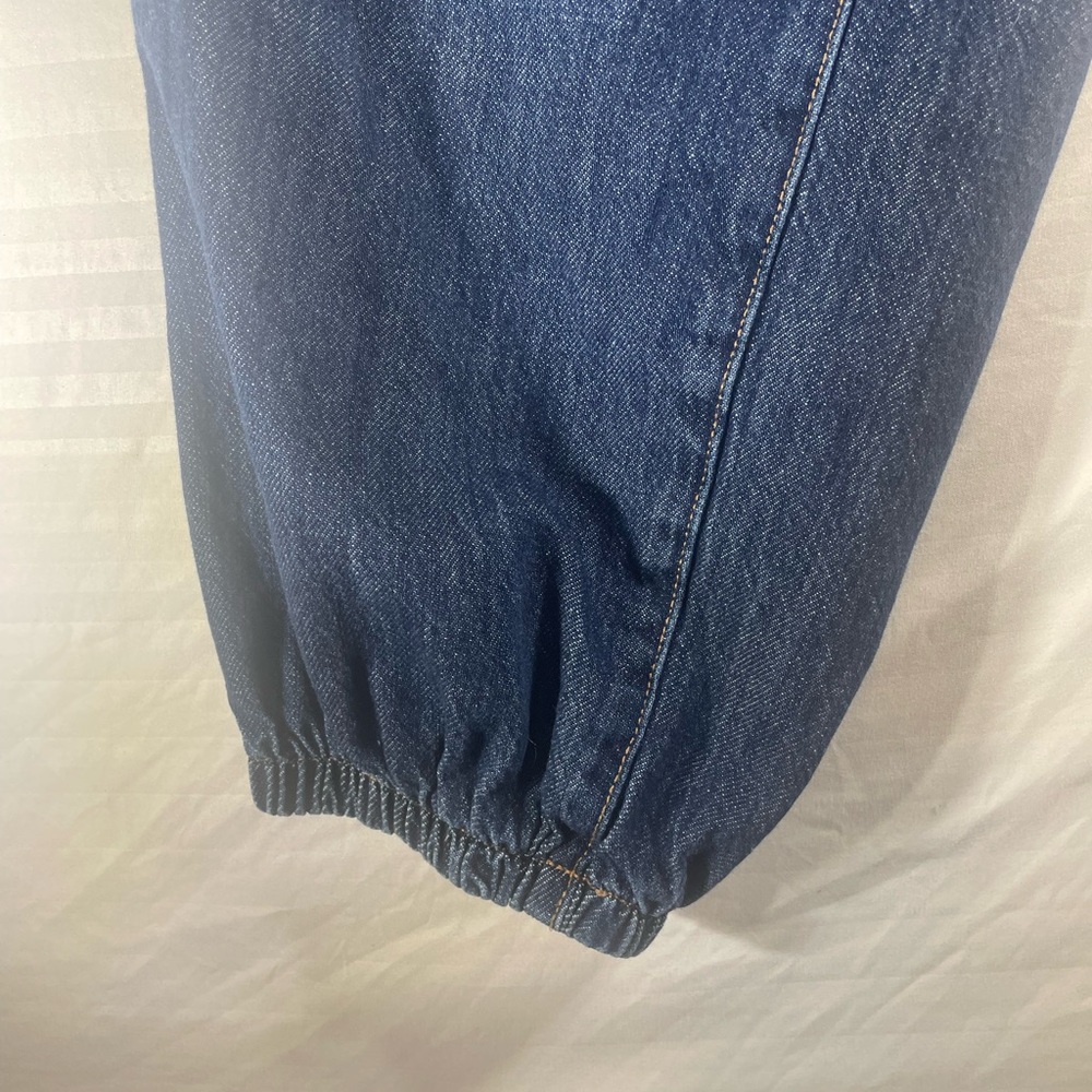 Maurices Dark Blue Relaxed Women's Denim Joggers with White Drawstring - Picture 4 of 8